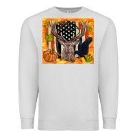 Dove Grey crow and deer hunting fall camouflage Premium Sweatshirt - TumblerDesignByShophia