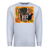 Heather Grey crow and deer hunting fall camouflage Premium Sweatshirt - TumblerDesignByShophia