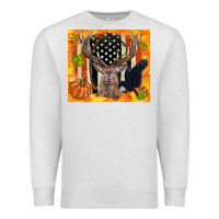 Oatmeal Heather crow and deer hunting fall camouflage Premium Sweatshirt - TumblerDesignByShophia