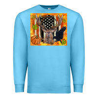 Ocean Blue crow and deer hunting fall camouflage Premium Sweatshirt - TumblerDesignByShophia