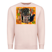 Pale Pink crow and deer hunting fall camouflage Premium Sweatshirt - TumblerDesignByShophia