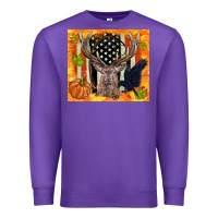 Purple crow and deer hunting fall camouflage Premium Sweatshirt - TumblerDesignByShophia
