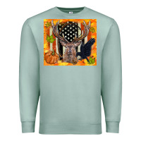 Crow And Deer Hunting Fall Camouflage Premium Sweatshirt | Teevron