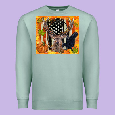 Crow And Deer Hunting Fall Camouflage Premium Sweatshirt Designed By Tumblerdesignbyshophia