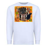 White crow and deer hunting fall camouflage Premium Sweatshirt - TumblerDesignByShophia