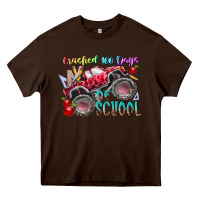 Chocolate Brown crushed 100 days of school Heavy Core Tee - RacoonDesign