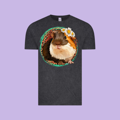 Floral Leopard Guinea Pigs Vintage Tee Designed By Jasminsmagicworld