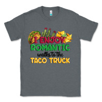Charcoal Heather i enjoy romantic walks to the taco truck Classic Tee - MaliasSmallBusiness
