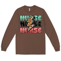 Chestnut nurse leopard lightning bolt Long Sleeve Tee - MaliasSmallBusiness