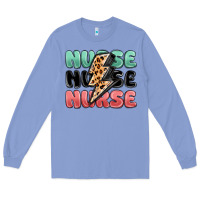 Colony Blue nurse leopard lightning bolt Long Sleeve Tee - MaliasSmallBusiness