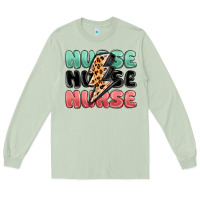 Matcha nurse leopard lightning bolt Long Sleeve Tee - MaliasSmallBusiness