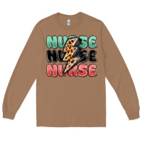 Toasted Coconut nurse leopard lightning bolt Long Sleeve Tee - MaliasSmallBusiness