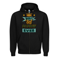 Black world's best papaw ever Zipper Hoodie - Jasminsmagicworld