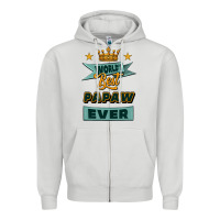 Dove Grey world's best papaw ever Zipper Hoodie - Jasminsmagicworld