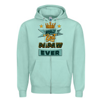 Seafoam world's best papaw ever Zipper Hoodie - Jasminsmagicworld