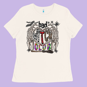 Bad Witch Club Ladies Tee Designed By Cowhidedigitalart
