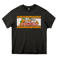 Asphalt god bless america sunflower license plate Heavy Core Tee - HRA Design Shop