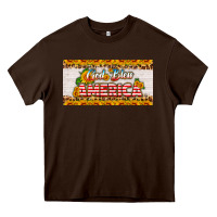 Chocolate Brown god bless america sunflower license plate Heavy Core Tee - HRA Design Shop