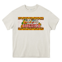 Cream god bless america sunflower license plate Heavy Core Tee - HRA Design Shop