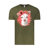 Vintage Olive floral baby goat Vintage Tee - Jasminsmagicworld