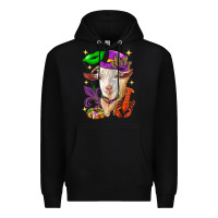 Black Mardi Gras Goat Premium Hoodie - HowdyJamesFarm