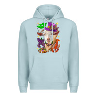 Blue Mist Mardi Gras Goat Premium Hoodie - HowdyJamesFarm