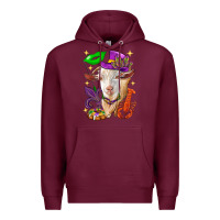 Burgundy Mardi Gras Goat Premium Hoodie - HowdyJamesFarm