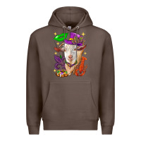 Coffee Mardi Gras Goat Premium Hoodie - HowdyJamesFarm