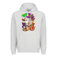 Dove Grey Mardi Gras Goat Premium Hoodie - HowdyJamesFarm