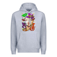 Heather Grey Mardi Gras Goat Premium Hoodie - HowdyJamesFarm