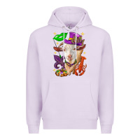 Lilac Mardi Gras Goat Premium Hoodie - HowdyJamesFarm