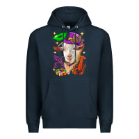Navy Mardi Gras Goat Premium Hoodie - HowdyJamesFarm