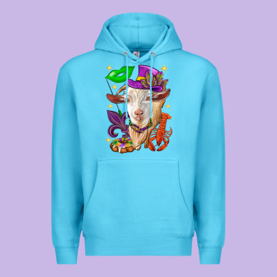 Mardi Gras Goat Premium Hoodie Designed By Howdyjamesfarm
