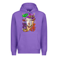 Purple Mardi Gras Goat Premium Hoodie - HowdyJamesFarm