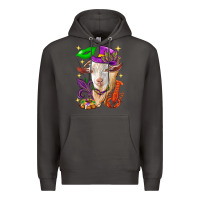 Smoke Mardi Gras Goat Premium Hoodie - HowdyJamesFarm