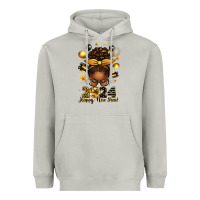 Moon Dust 2024 happy new year  afro messy bun Heavyweight Hoodie - texasbilliewilder