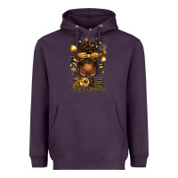 Plum 2024 happy new year  afro messy bun Heavyweight Hoodie - texasbilliewilder