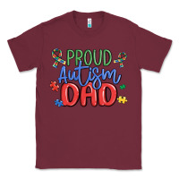 Burgundy proud autism dad Classic Tee - MaliasSmallBusiness