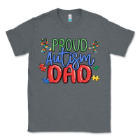 Charcoal Heather proud autism dad Classic Tee - MaliasSmallBusiness
