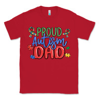 Red proud autism dad Classic Tee - MaliasSmallBusiness