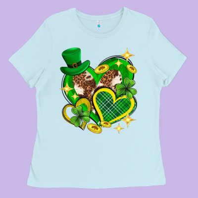 St. Patrick's Day Lucky Heart Ladies Tee Designed By Neo Western