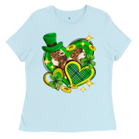 Baby Blue St. Patrick's Day lucky heart Ladies Tee - Neo Western