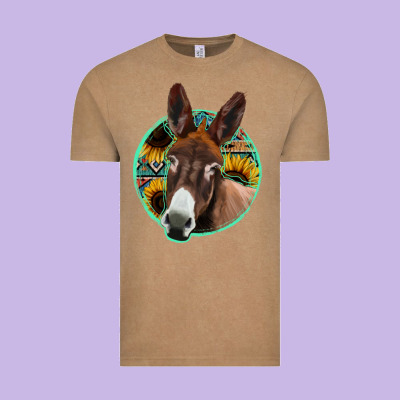 Aztec Backsground Donkey Vintage Tee Designed By Jasminsmagicworld
