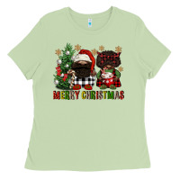 Matcha merry christmas buffalo afro gnomies Ladies Tee - FaDigitalArtStudio