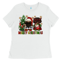 White merry christmas buffalo afro gnomies Ladies Tee - FaDigitalArtStudio