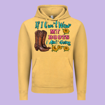 If I Can't Wear My Boots I Ain't Going Vintage Hoodie Designed By Barkaloodesign