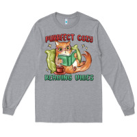 Heather Grey purrfect cozy reading vibes Long Sleeve Tee - MaliasSmallBusiness
