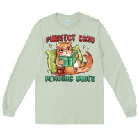 Matcha purrfect cozy reading vibes Long Sleeve Tee - MaliasSmallBusiness