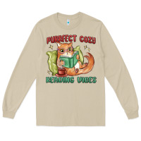 Mushroom purrfect cozy reading vibes Long Sleeve Tee - MaliasSmallBusiness