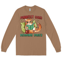 Toasted Coconut purrfect cozy reading vibes Long Sleeve Tee - MaliasSmallBusiness